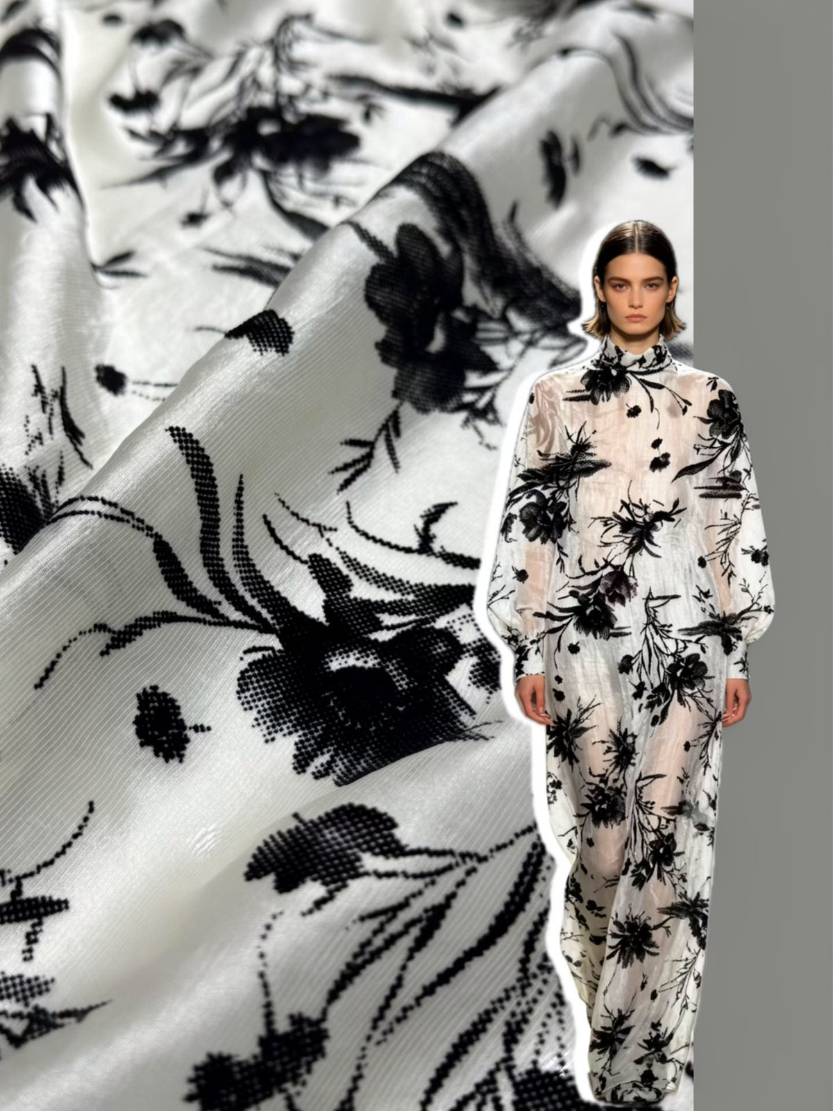 Acetate Flock - Ivory Damask