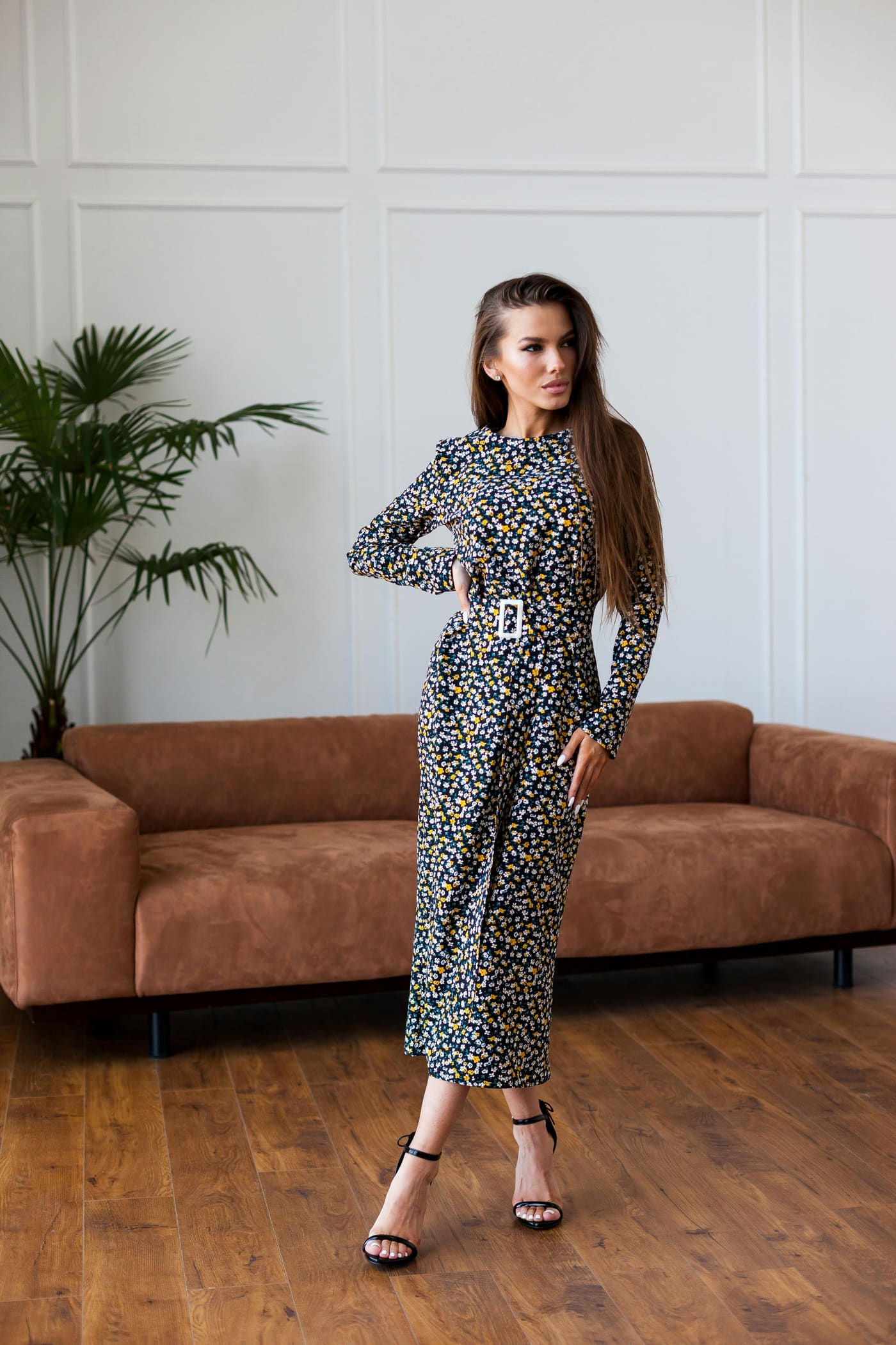 Woman wearing a floral printed dress