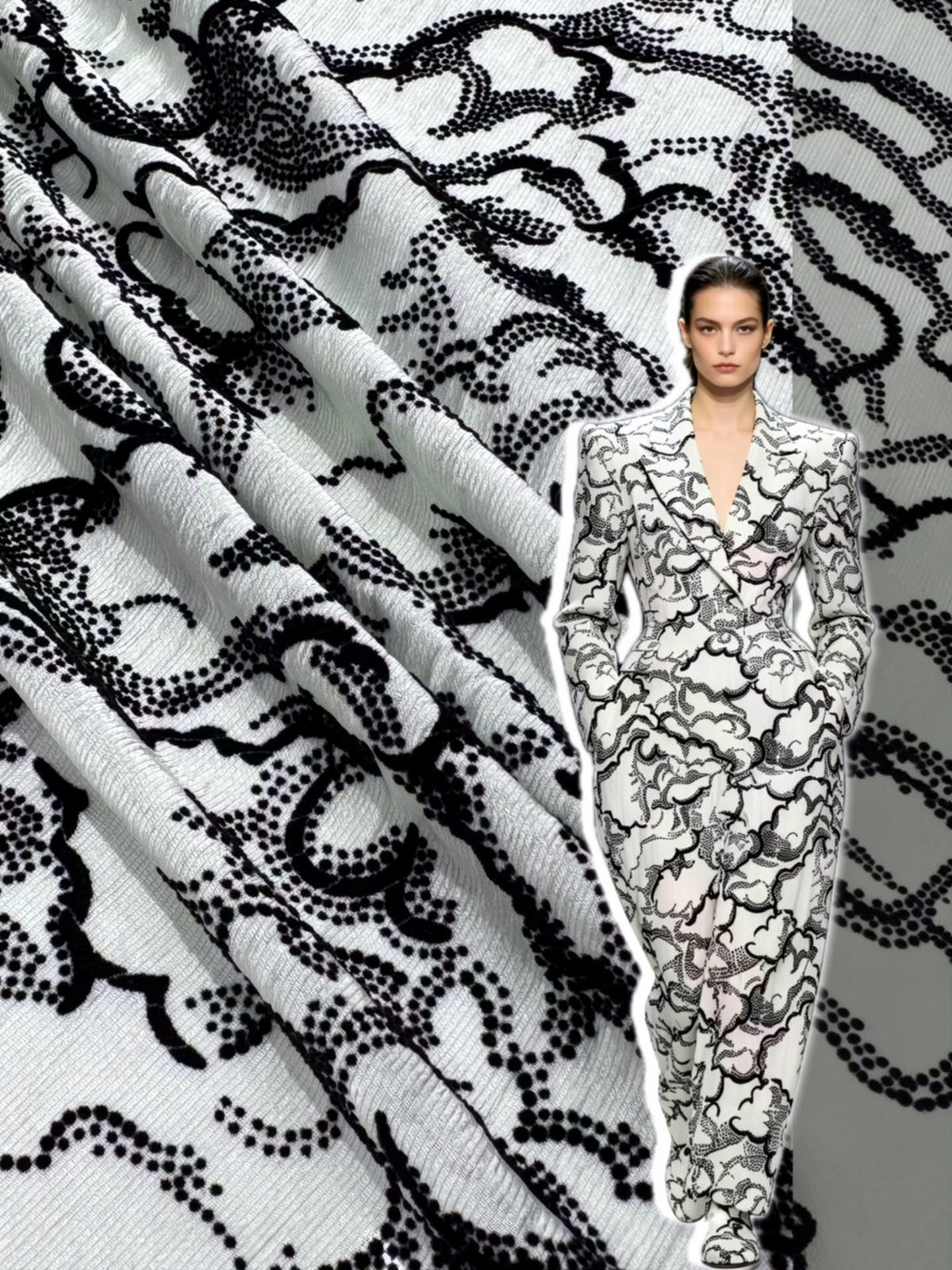 Acetate Flock - Black Botanical