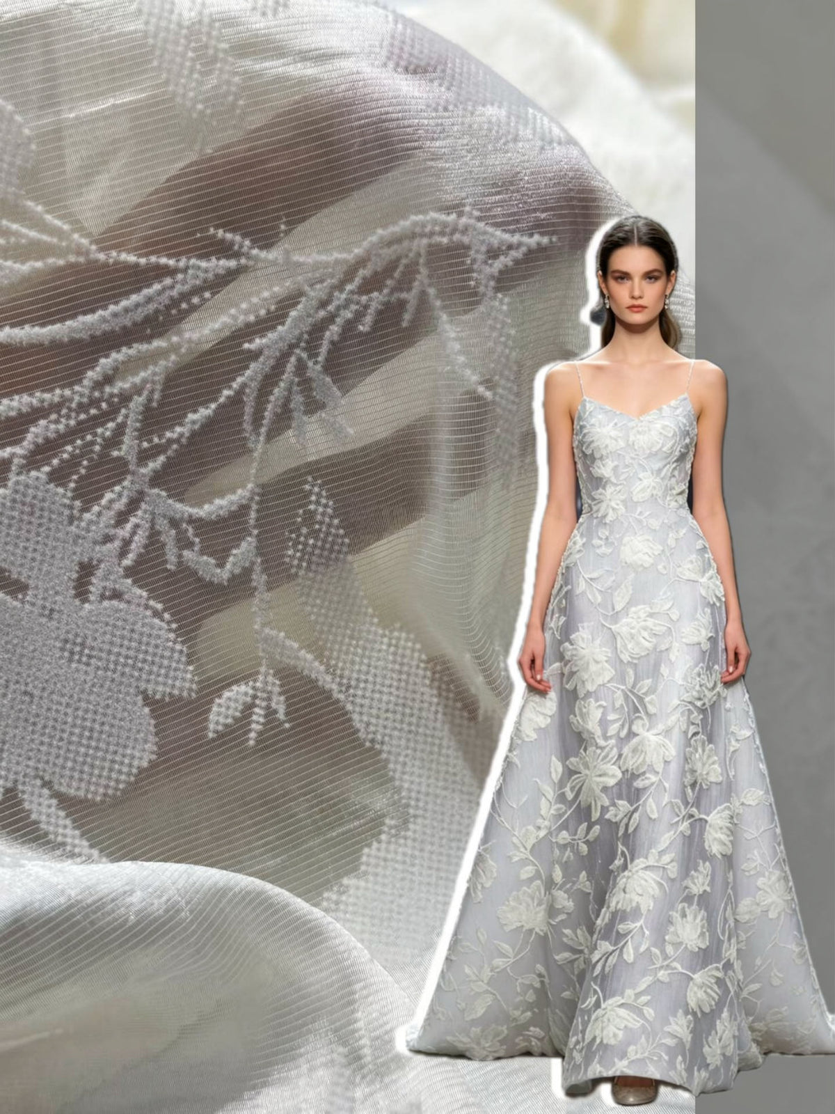 Acetate Flock - Grey Lace Vine